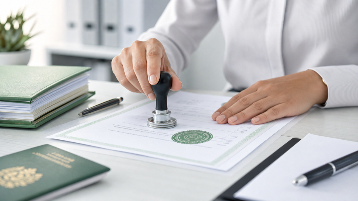 Beglaubigung und Legalisierung von Dokumenten mit Stempel